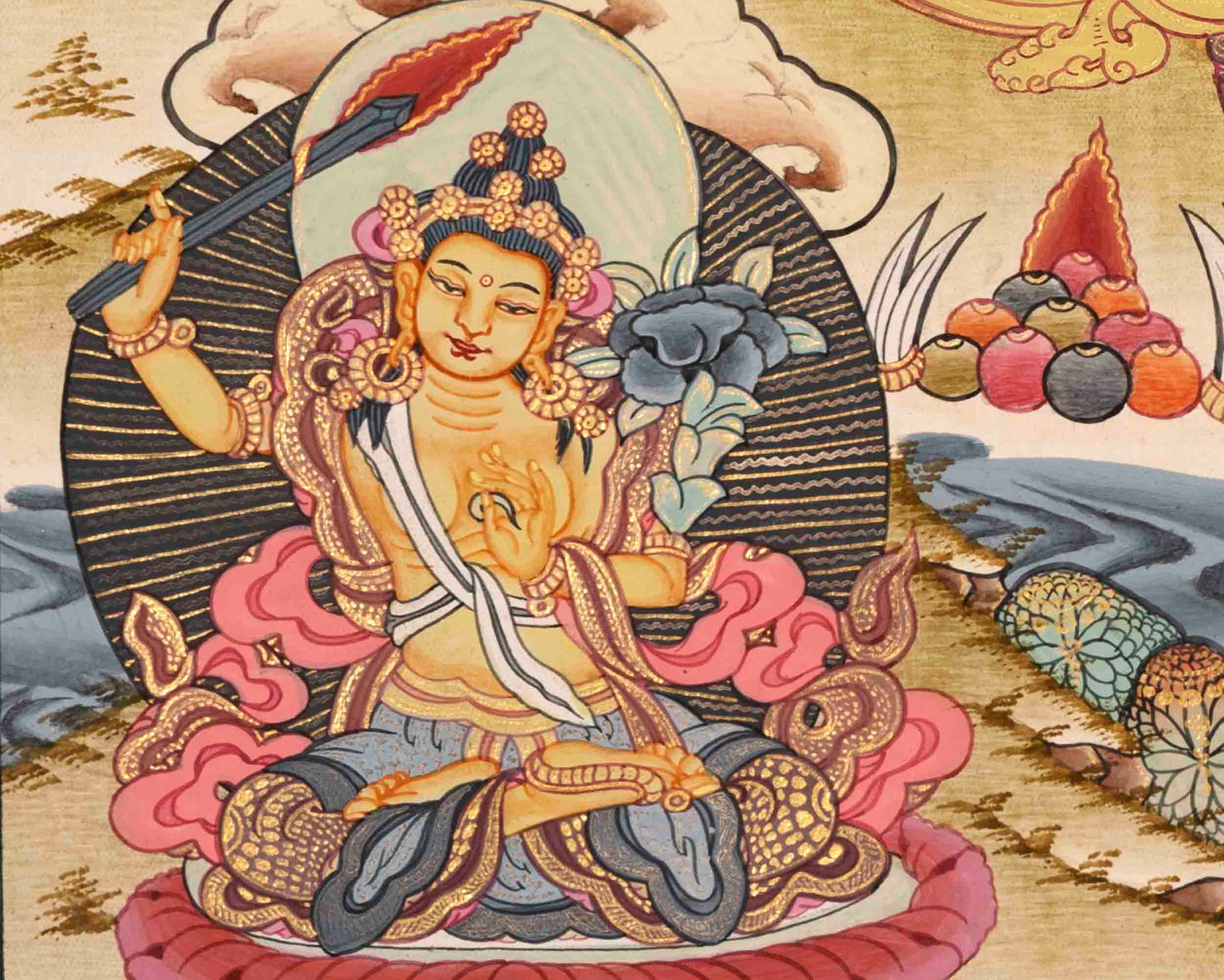 Avalokitesvara Chengrezig Thangka | Traditional Tibetan Art