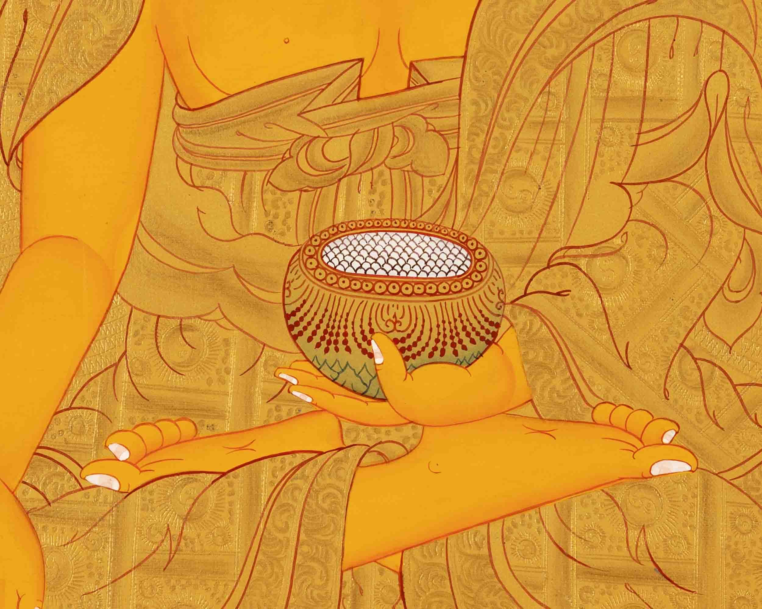 Shakyamuni Buddha Thangka | 24K Gold Painting | Wall Hanging Decors