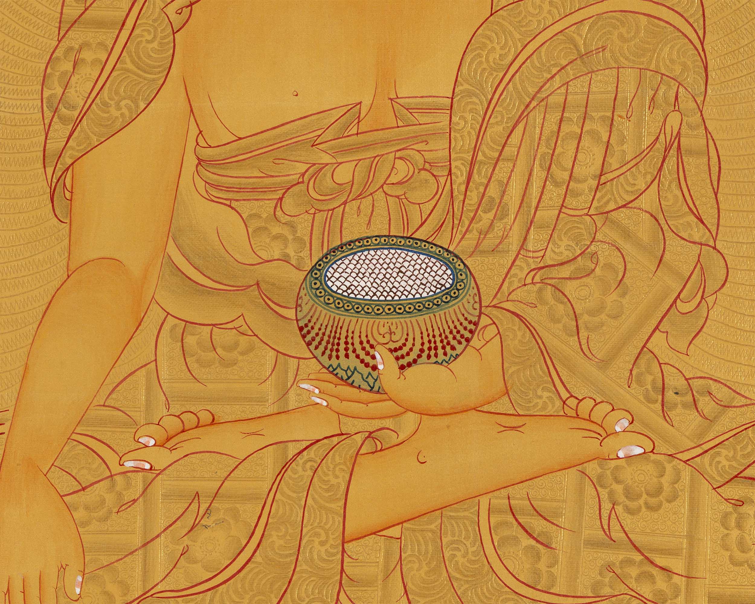 Gold Shakyamuni Buddha Thangka | Himalayan Art