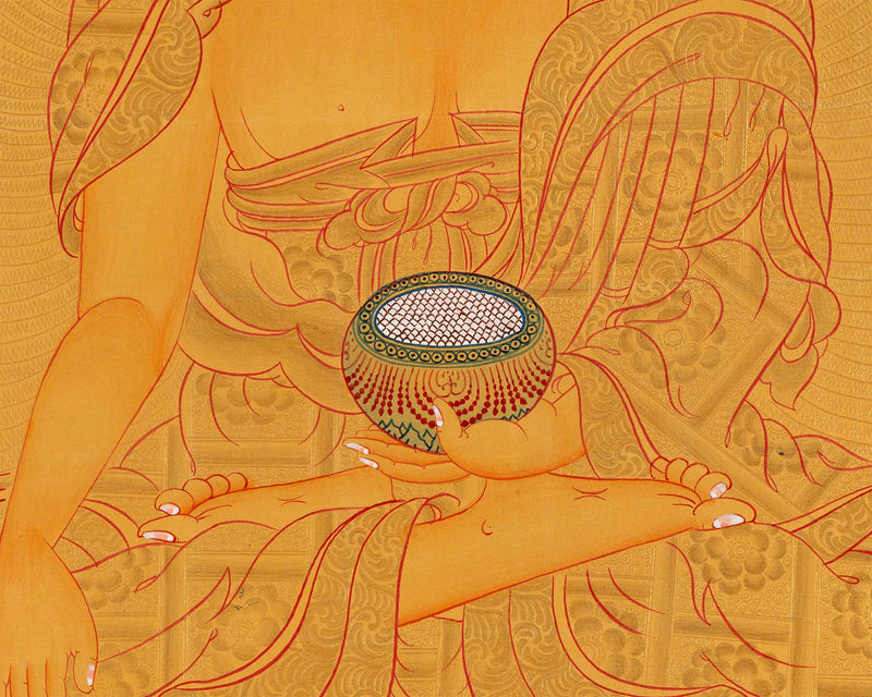 Gold Shakyamuni Buddha Thangka | Himalayan Art