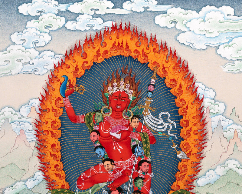 VajraVarahi (Dorje Phagmo) Thangka includes Brocade