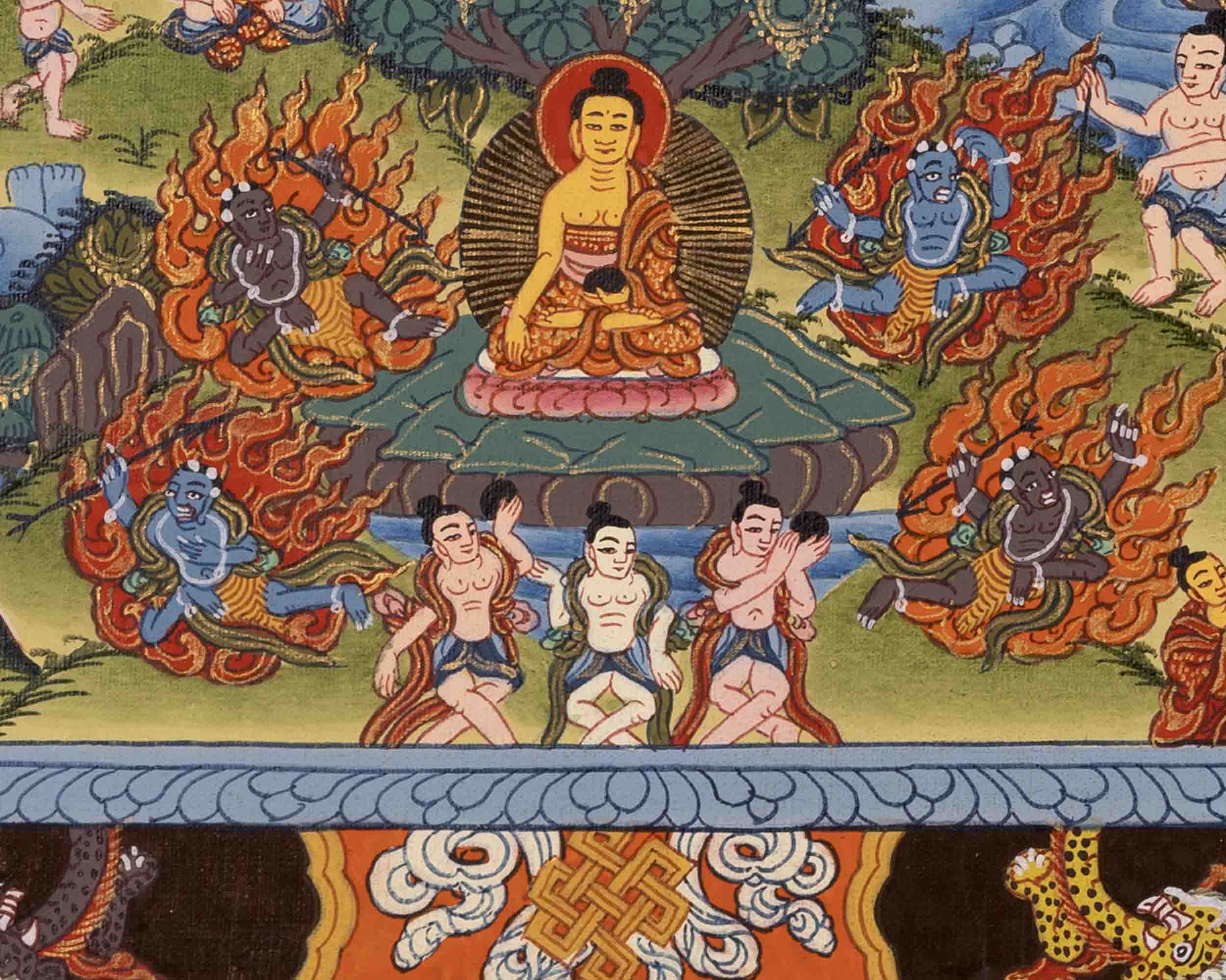 Shakyamuni Buddha Life Story | Tibetan Thangka | Wall Decor