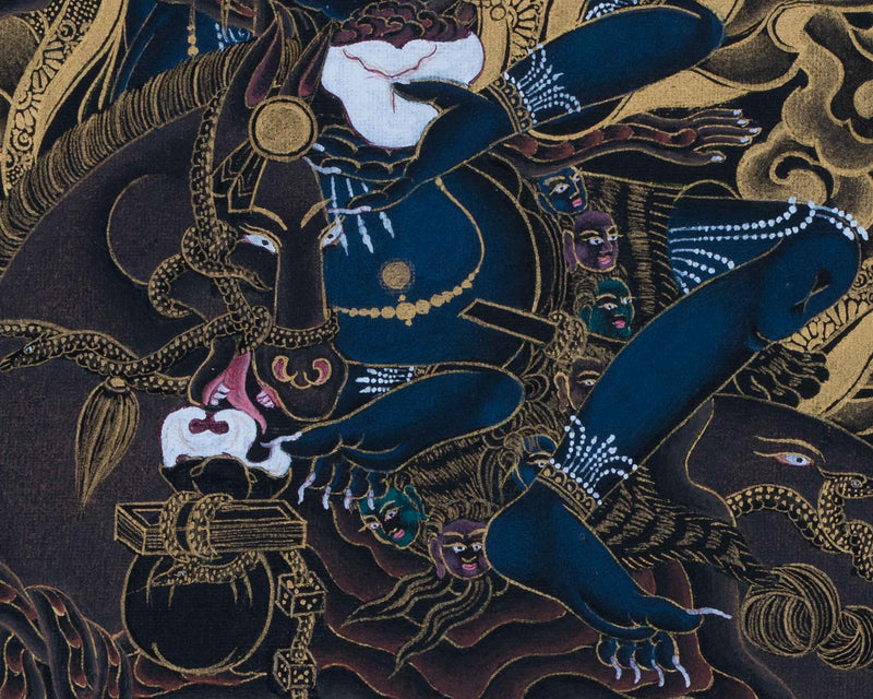 Traditional Art Of Buddhist Dakini Palden Lhamo Empowerment | Tibetan Glorious Goddess Mahakali Thangka