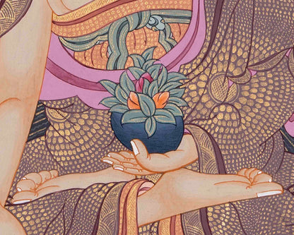 Shakyamuni Buddha With Brocade | Wall Decor Painting