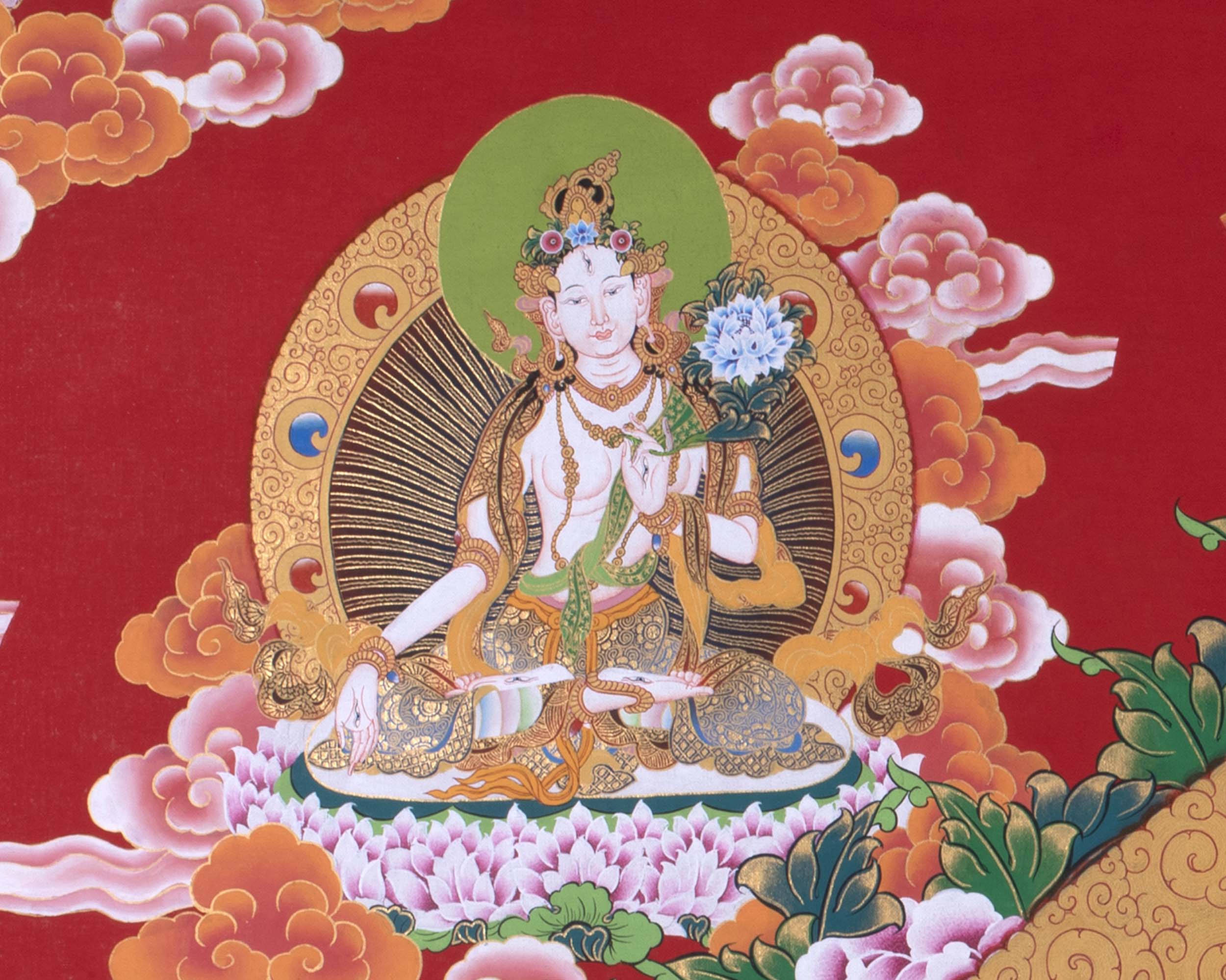 Avalokiteshvara Chenrezig Thangka | Traditional Buddhist Painting