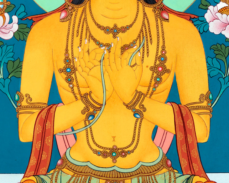 Maitreya Buddha Thangka | Tibetan Bodhisattva Art