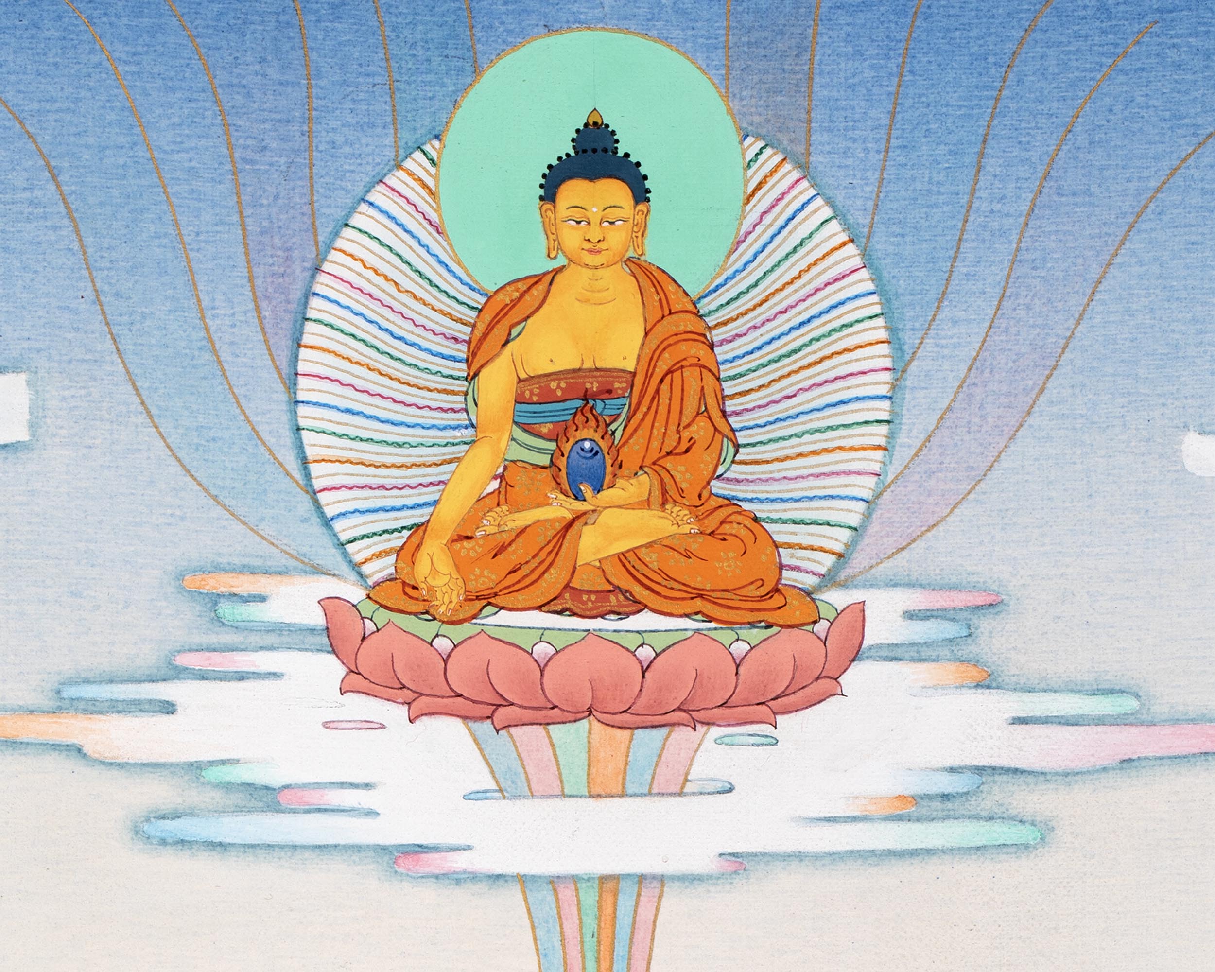 Namtoshe With Others Thangka | Jambala And Vasundhara | Digital Print