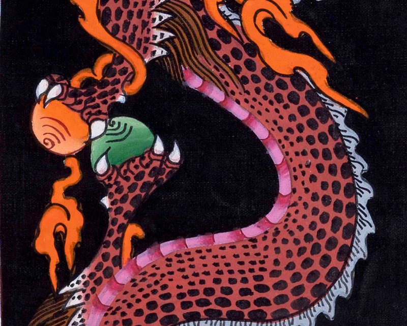 Traditional Dragon Painting Thangka | Zen Buddhism