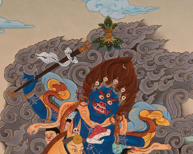 Palden Lhamo Prayer Thangka | Hand-Painted Buddhist Deity Painting