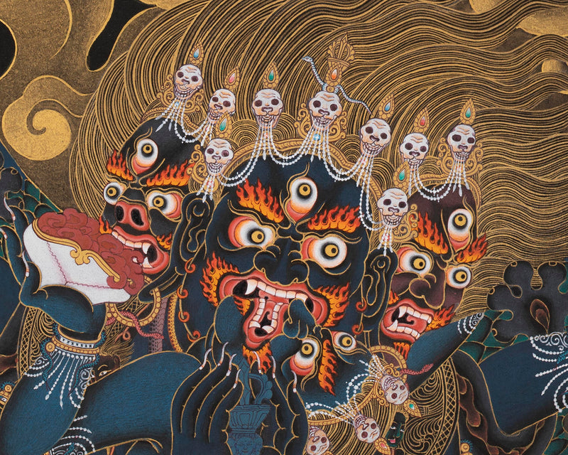 Vajrakilaya Thangka | Traditionally  Hand Painted Tibetan Thangka Painting