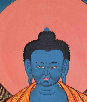 Thangka Of Medicine Buddha | 5 Dhyani Buddha | Religious Wall Decor