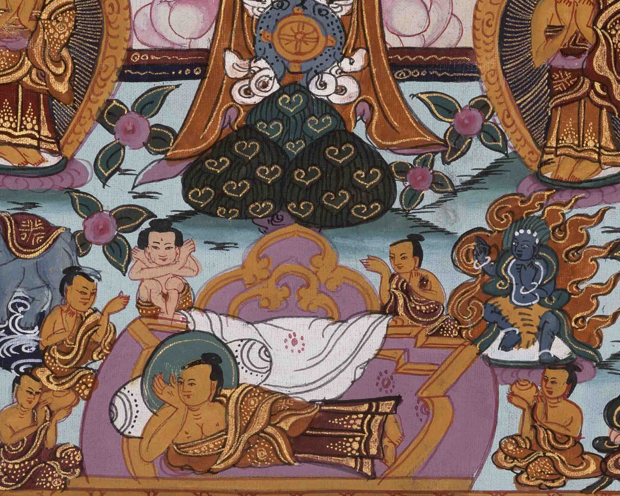 Shakyamuni Buddha Life Story | Religious Buddhist Thangka | Wall Decors