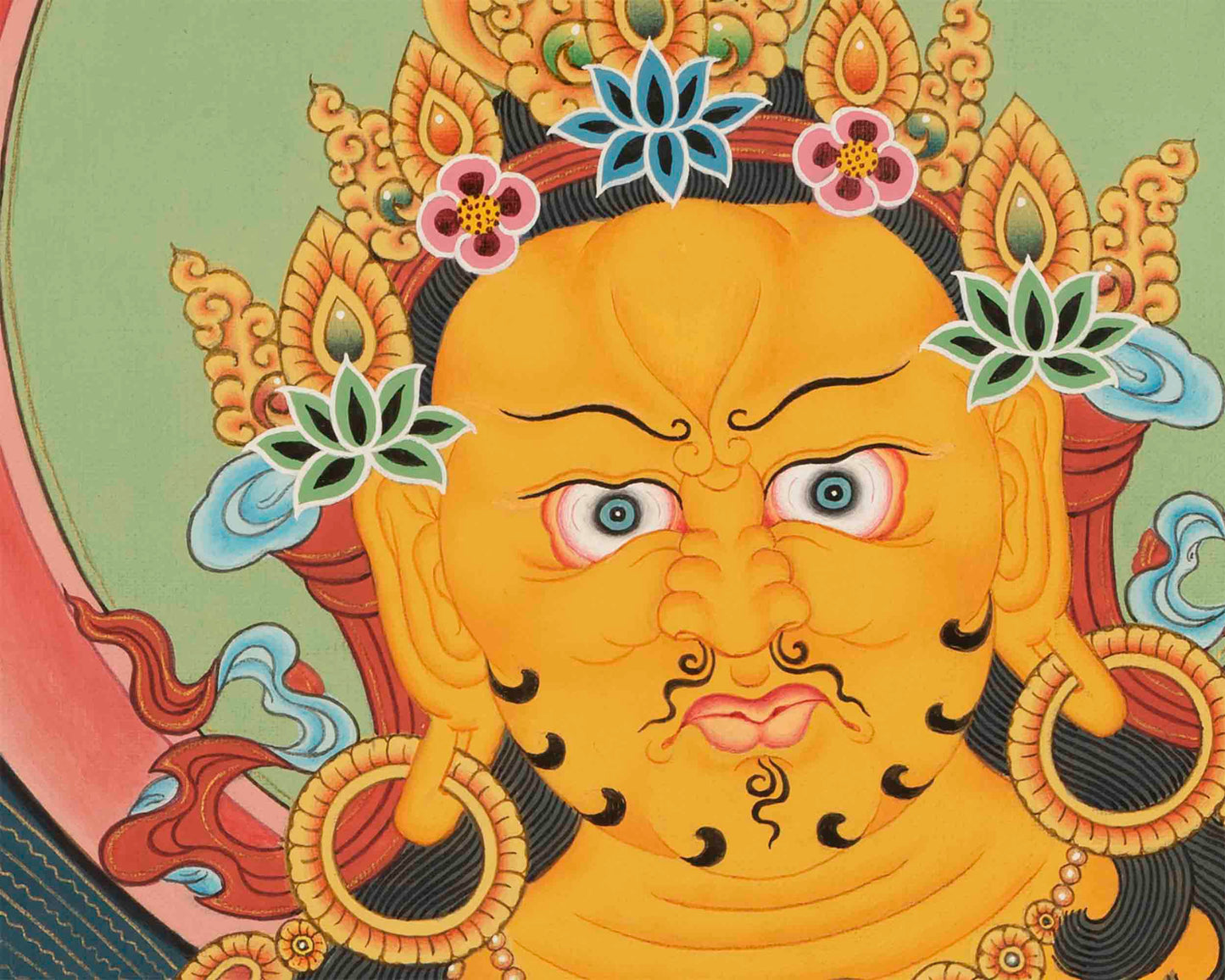 Dzambala Kubera Painting | Traditional Thangka Art | Religious Decoration