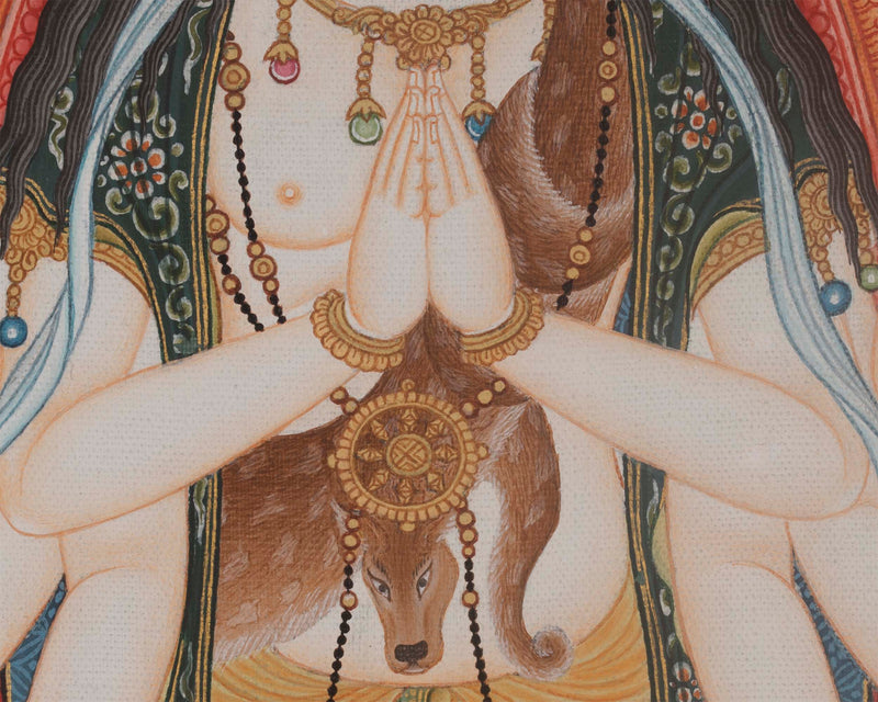 Eight Armed Avalokiteshvara | Buddhist Painting | Digital Print