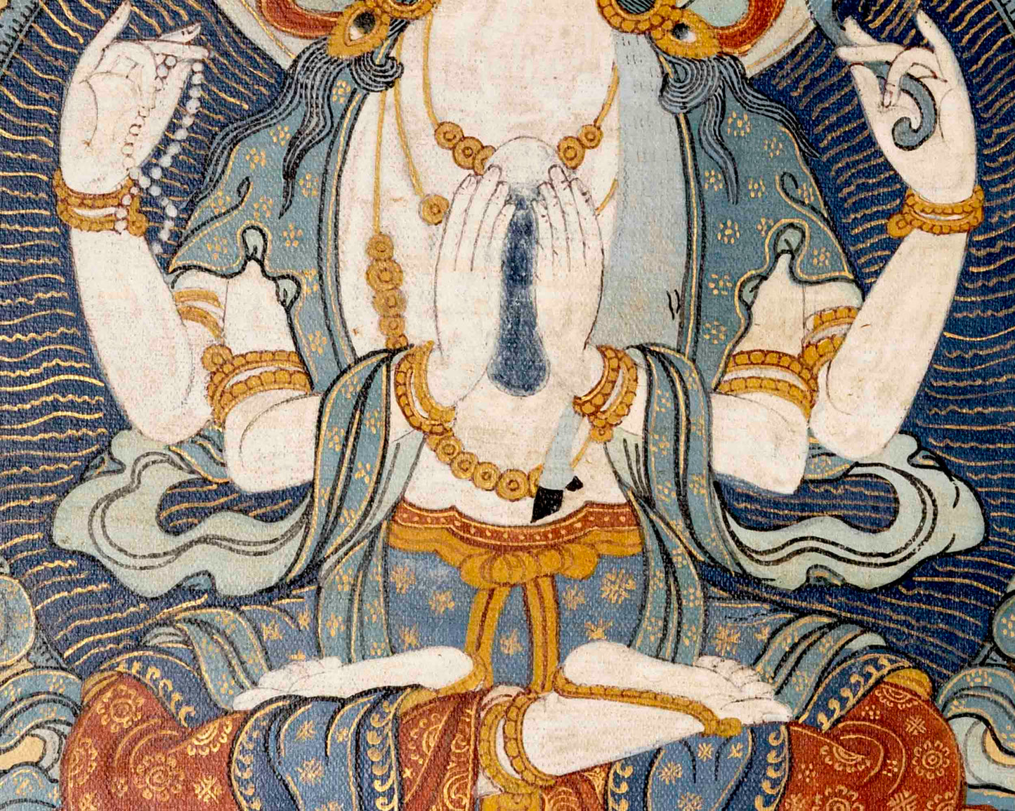 Avalokiteshvara Chengrezig Thangka | Religious Boddhisattva Art | Buddhist Gift