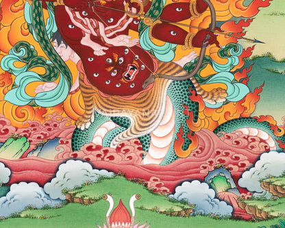 Rahula Thangka Print | Inspires Devotion and Spiritual Growth | Buddhist Wall Decors