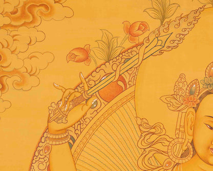 Original Manjushree Thangka | Full 24K Gold Style | Religious Wall Decors