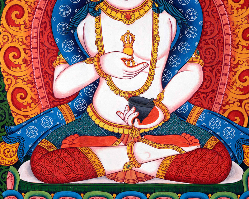 Newari Pauba Art Print For The Practice Of Vajrasattva Mantra | Om Vajrasattva Hum Mantra Practice Art Print