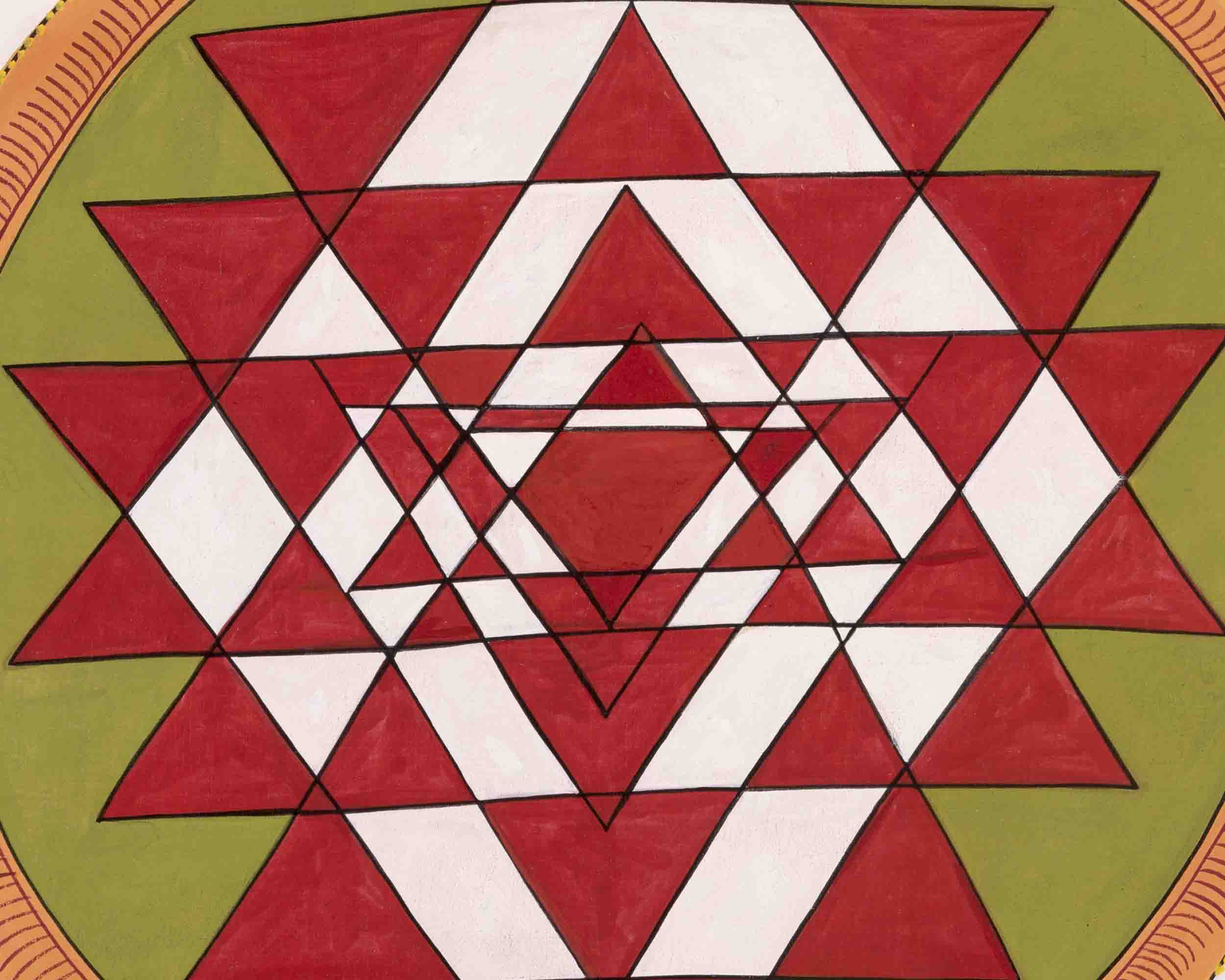 Shree Yantra Mandala Thangka | Vintage Traditional Art | Wall Decors