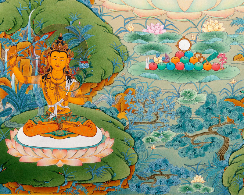 Bodhisattva Thangka | Avalokiteshvara, Manjushri, Vajrapani | Traditional Tibetan Art