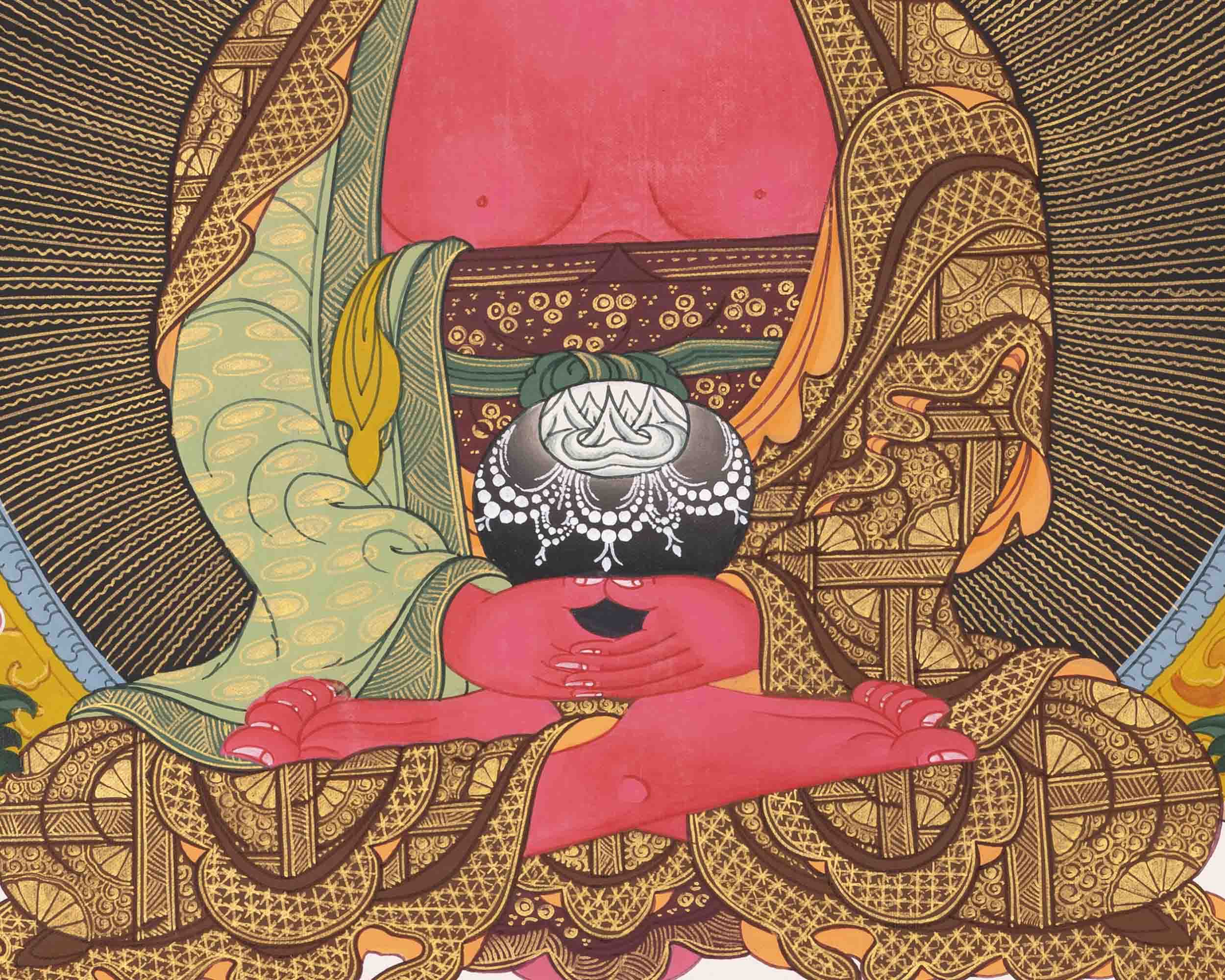 Amitabha Buddha Thangka | Handpainted Tibetan Artwork | Wall Decors