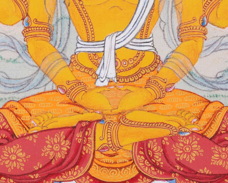 Hand Painted Artwork Of Prajna Paramita | Perfection of Wisdom | Bodhisattva's Radiance