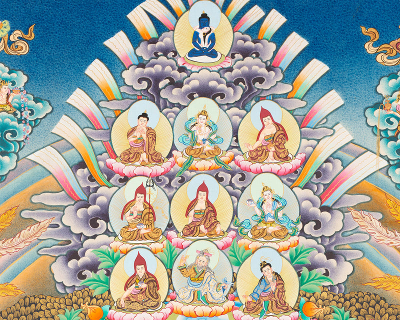 Guru Rinpoche Refuge Tree | Hand Painted Buddhist Print