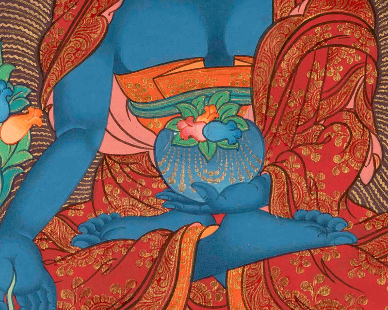 Medicine Buddha | Healing Buddha Thangka | Traditional Tibetan Paint