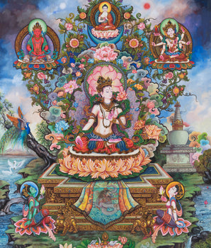 Tibetan White Tara | Newari Art Style