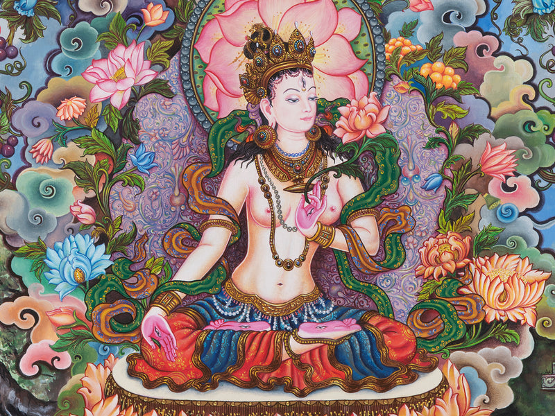 Tibetan White Tara | Newari Art Style