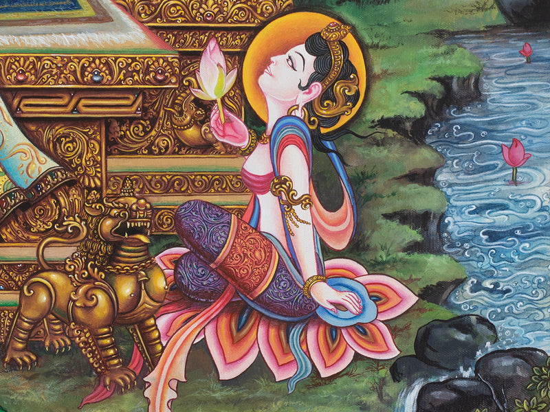 Tibetan White Tara | Newari Art Style