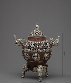 Handcrafted Nepalese Incense Burner | Buddhist Ritual Altar