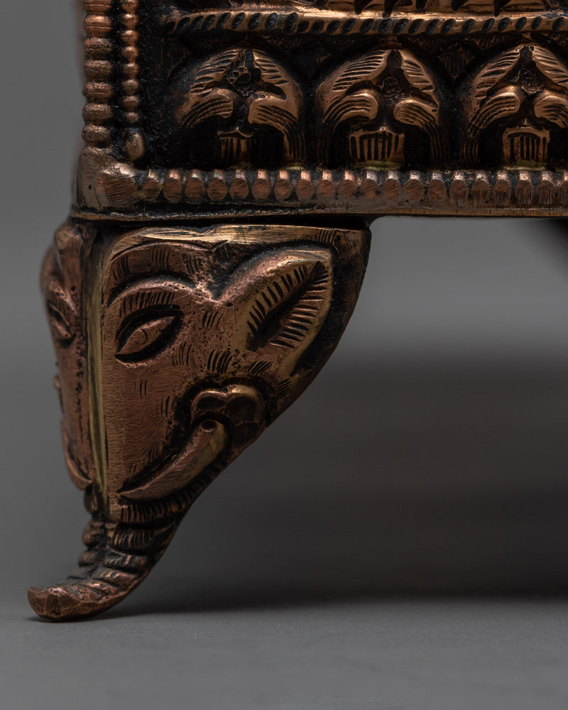 Hand carved Dragon Pattern Treasure Box | Nepalese Religious Art Decorative Trinket Box