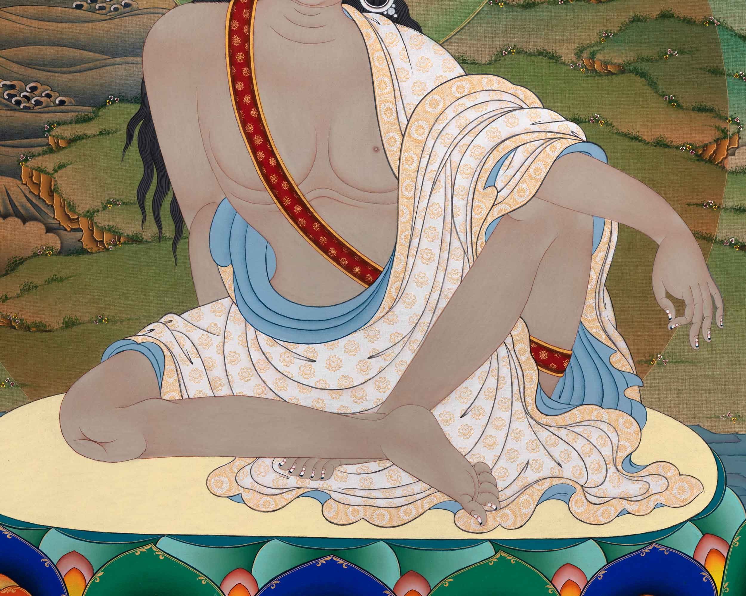 Milarepa Thangka Print | Jetsun Milarepa | Historical Buddhist Master