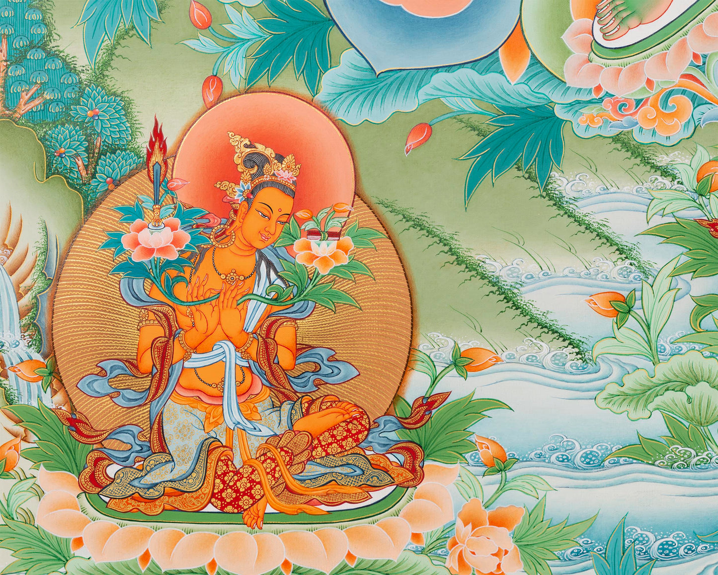 Green Tara Thangka Digital Prints | Tibetan Thangka Prints