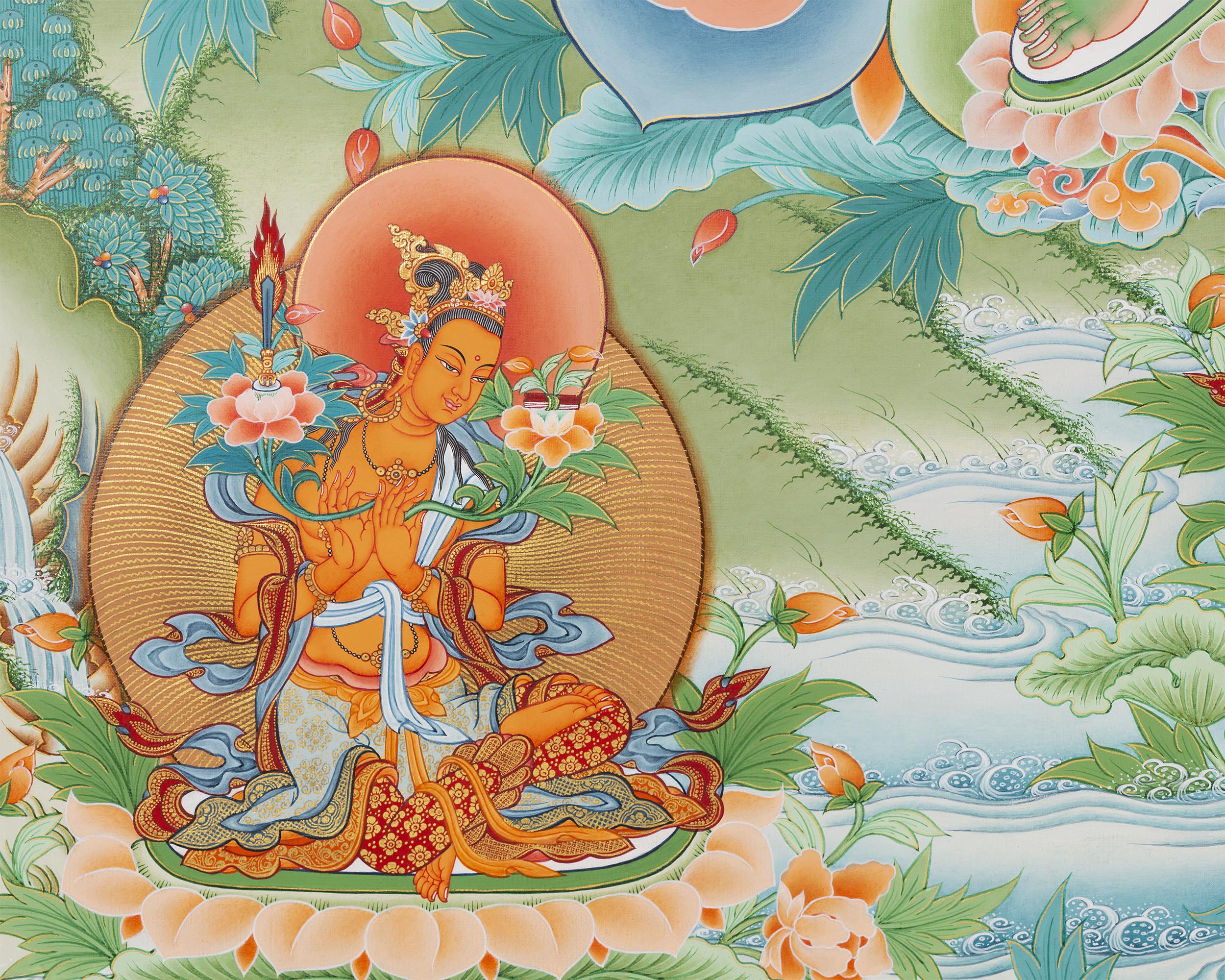 Green Tara Thangka Digital Prints | Tibetan Thangka Prints