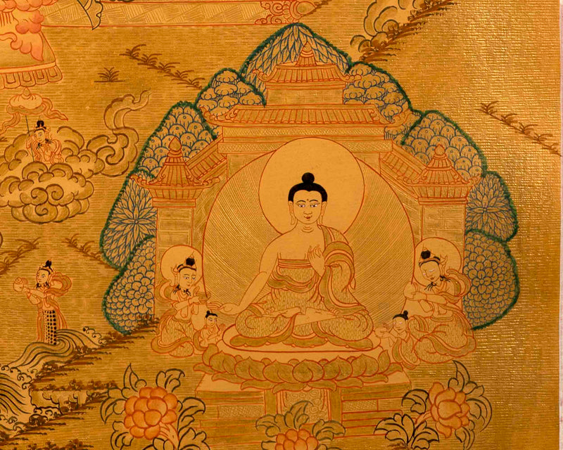 Maitreya Buddha Thangka | Religious Buddhist Painting