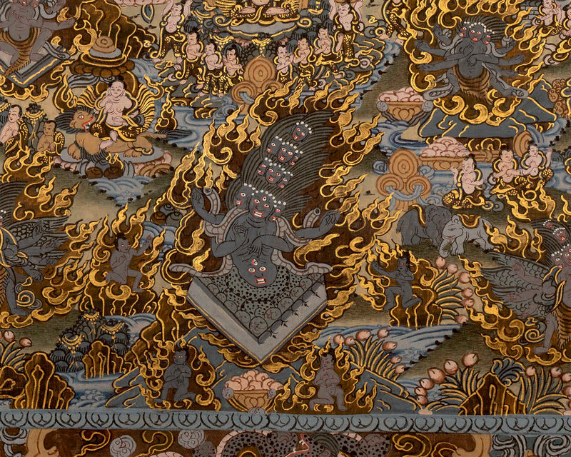 Heruka Mandala Thanka | Tibetan Buddhism Thangka | Wall Hanging Decoration