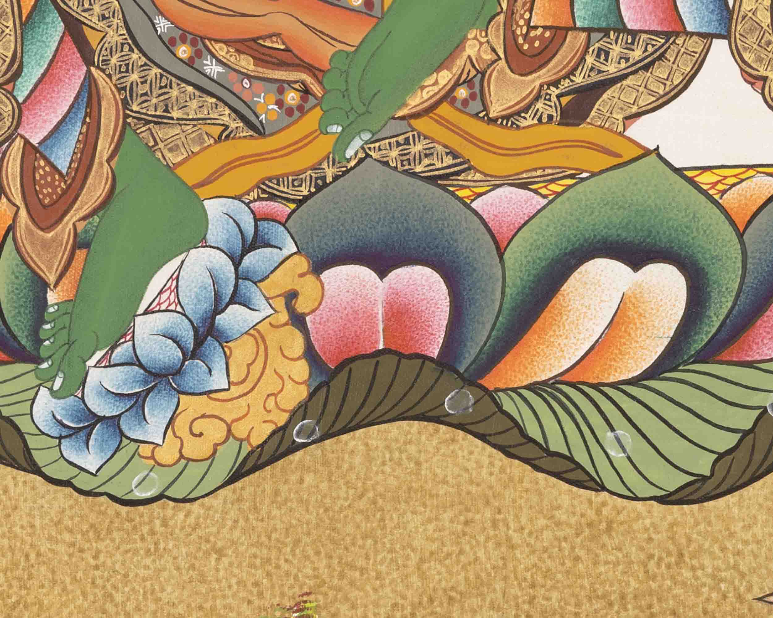 Green Tara Thangka | Healing Female Deity | Wall Decors