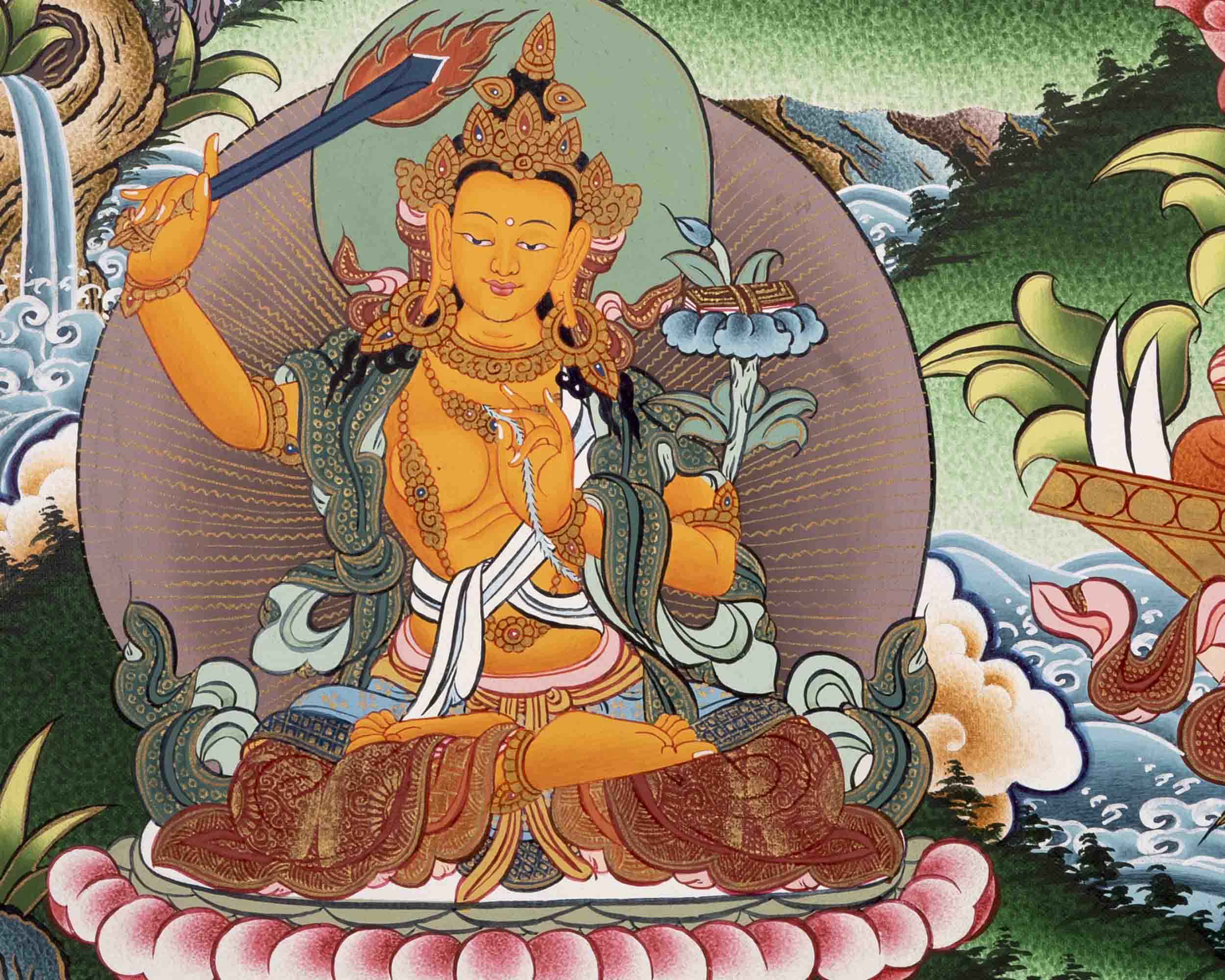 Avalokiteshvara Chenresig Thangka | Buddhist Religious Art | Wall Decors