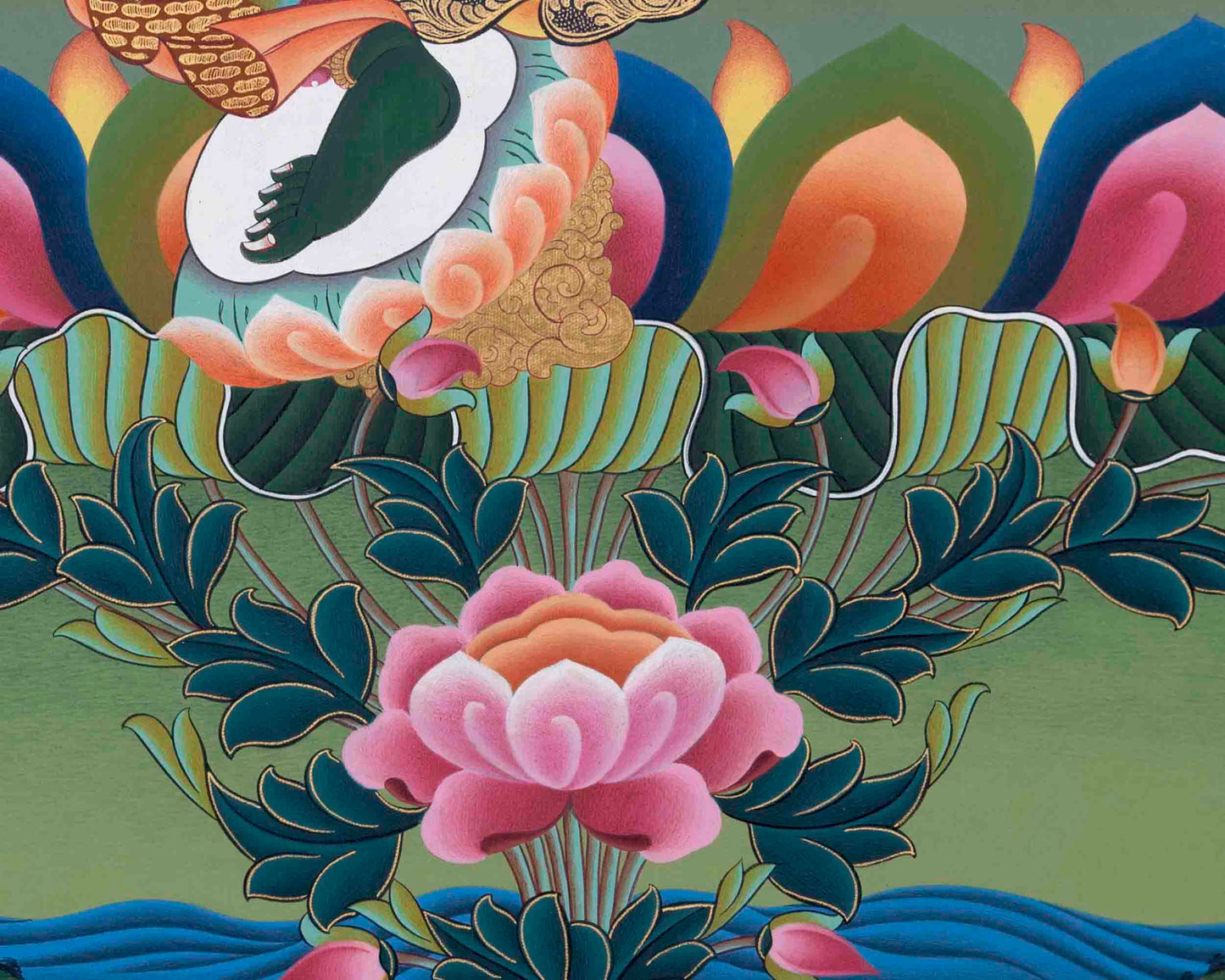 Female Bodhisattva Tara | Green Tara Thangka | Wall Decoration Art