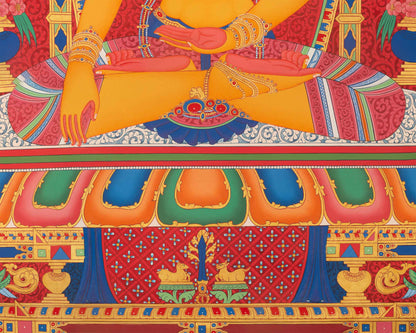 Buddha Ratnasambhava Seated In Lotus Throne Giclee Print | One Of Dhyani (Eternal, Self Born) Buddha