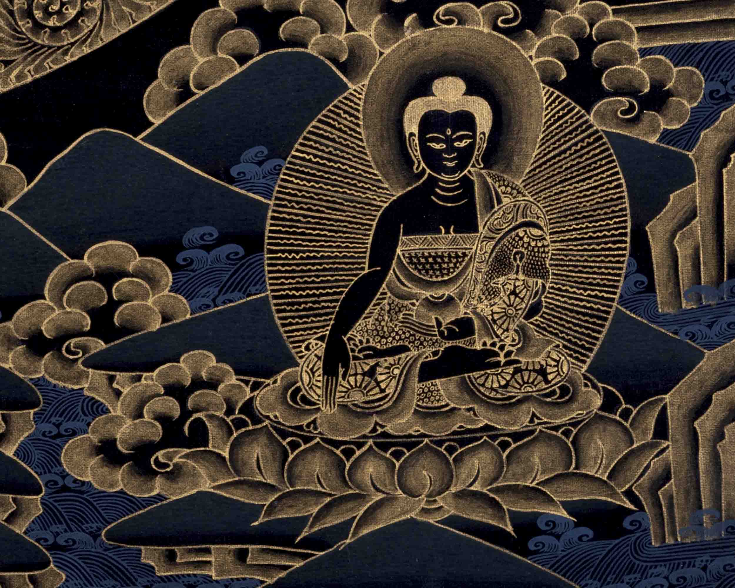 Buddha Shakyamuni Mandala Thangka Painting  | Tibetan Hand Painted Art Work