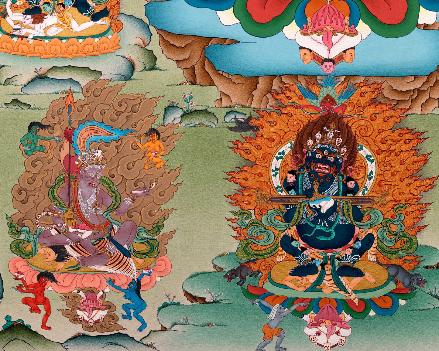 Hevajra Thangka Print | Nairatmya and Other Deities Painting