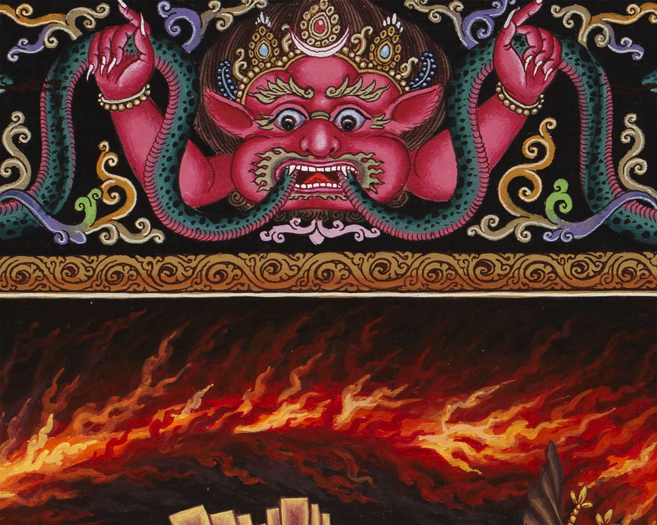 Newari Ganesh Thangka Digital Prints | 4Armed Ganesh
