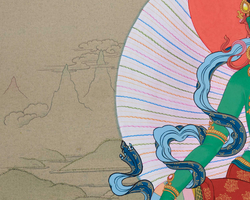 Karma Gadri Thangka of Green Tara