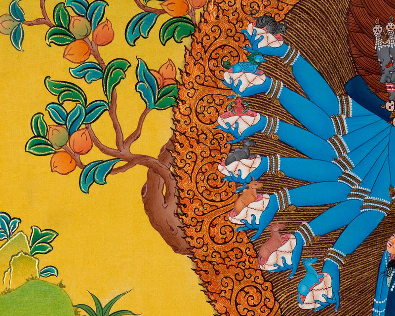 Hevajra Nairatmya, Wrathful Yidam Thangka, Hand Painted Tibetan Art