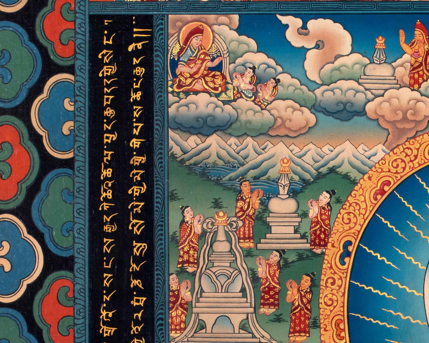 Vintage Buddhist Stupa | Tibetan Thanka Print