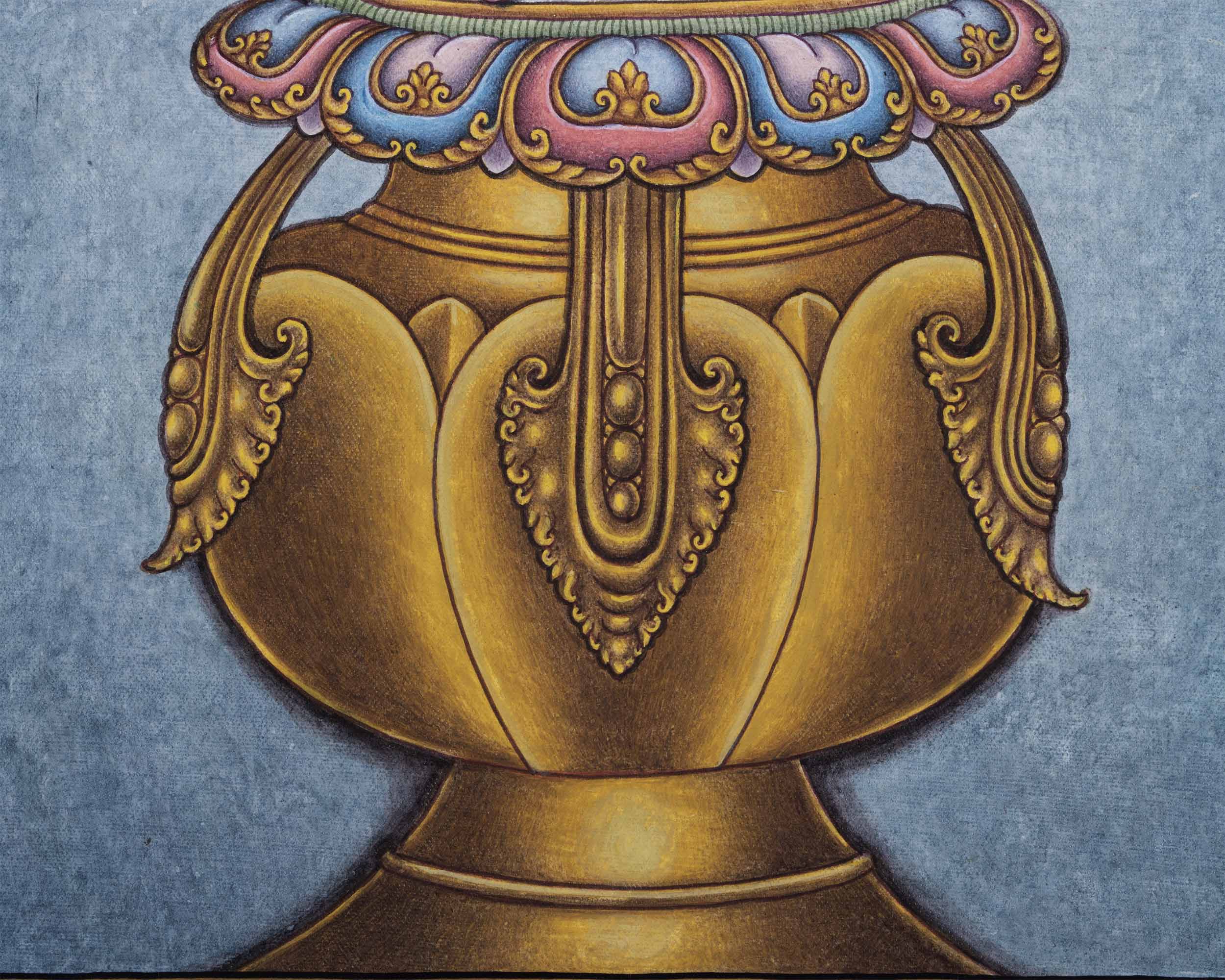 Captivating Newari Pauba Print Of Mother Green Tara Buddha | High Quality Canvas Art Print Of Tara