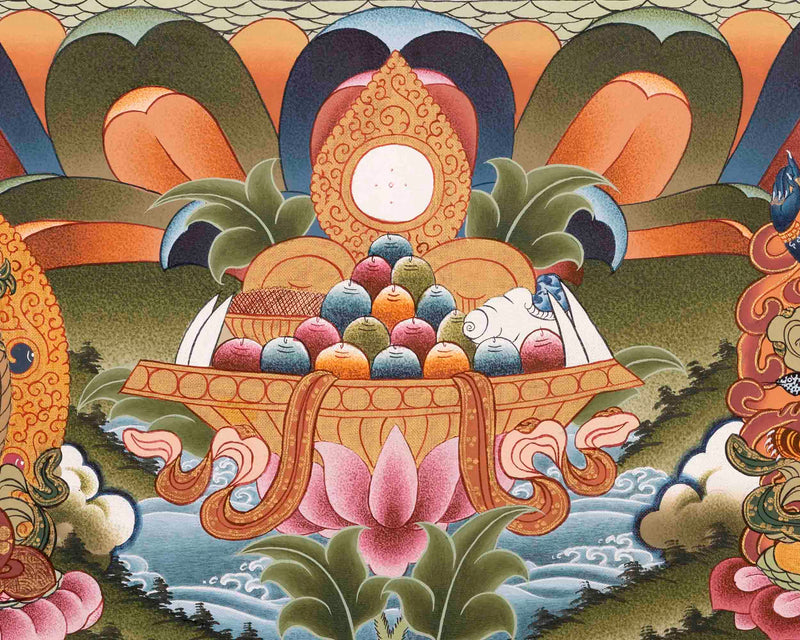 Avalokiteshvara Chengrezig | Wall Hanging Yoga Canvas Thangka